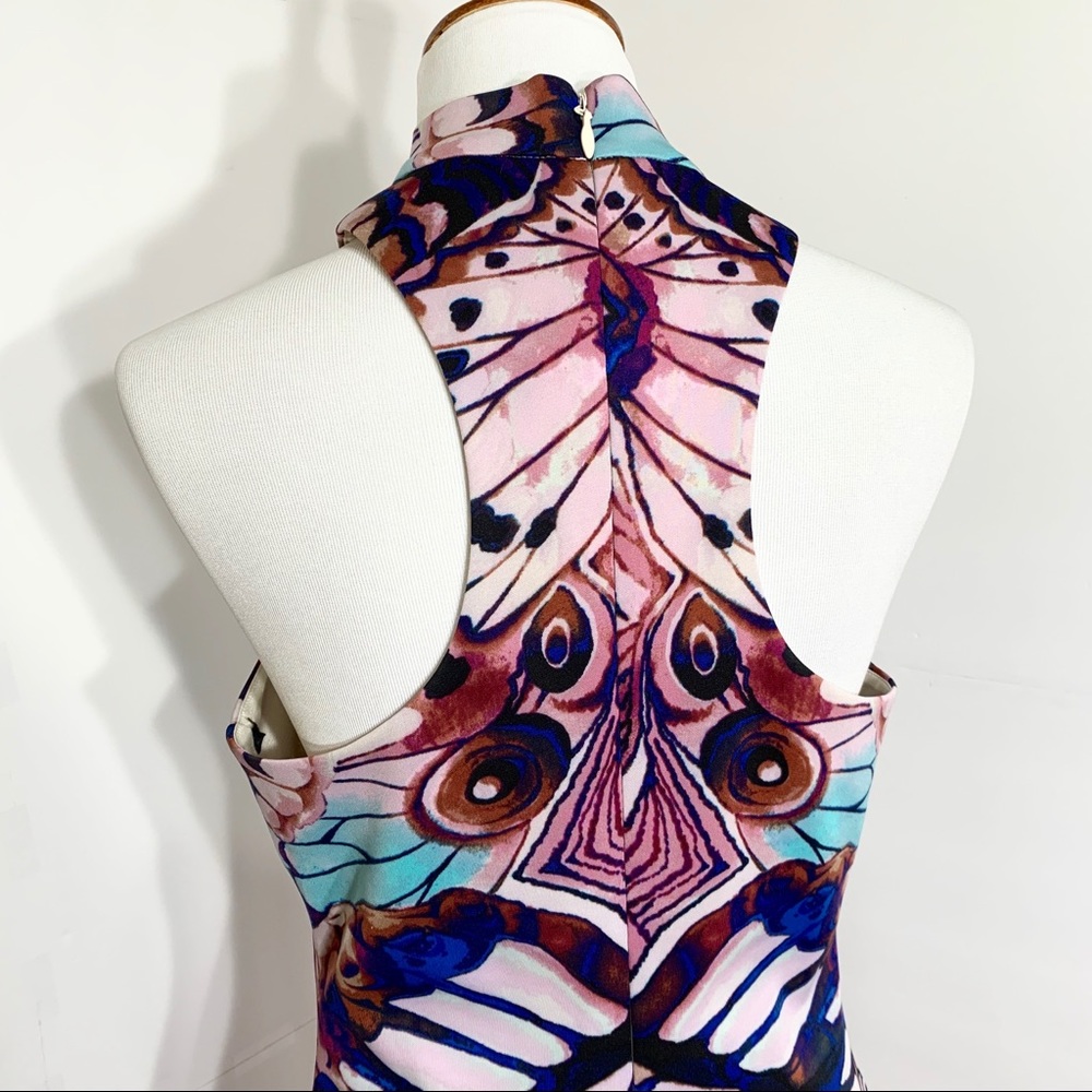 SOLD-Bebe Watercolor Halter Bodycon Dress - Picture 3 of 8